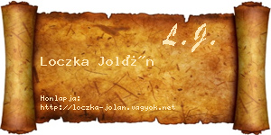 Loczka Jolán névjegykártya
